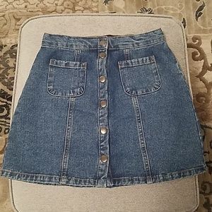 Snap Up Denim Skirt